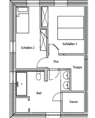 Grundriss Obergeschoss Wohnung 2